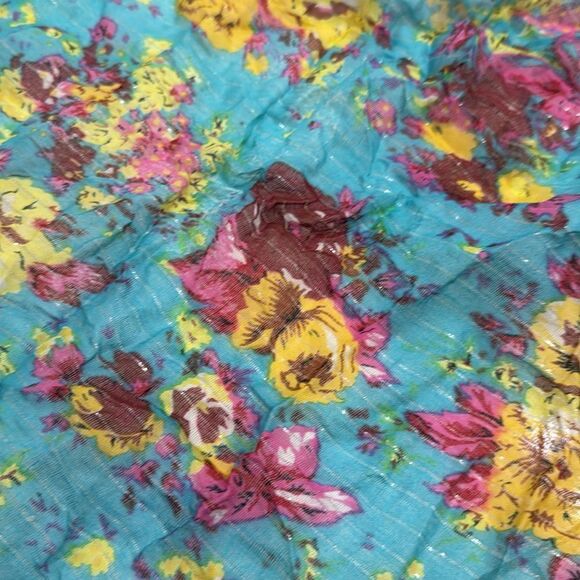 Beautiful Aqua Floral Wrap - Shimmer - Accessory BRAND NEW - Picture 2 of 3